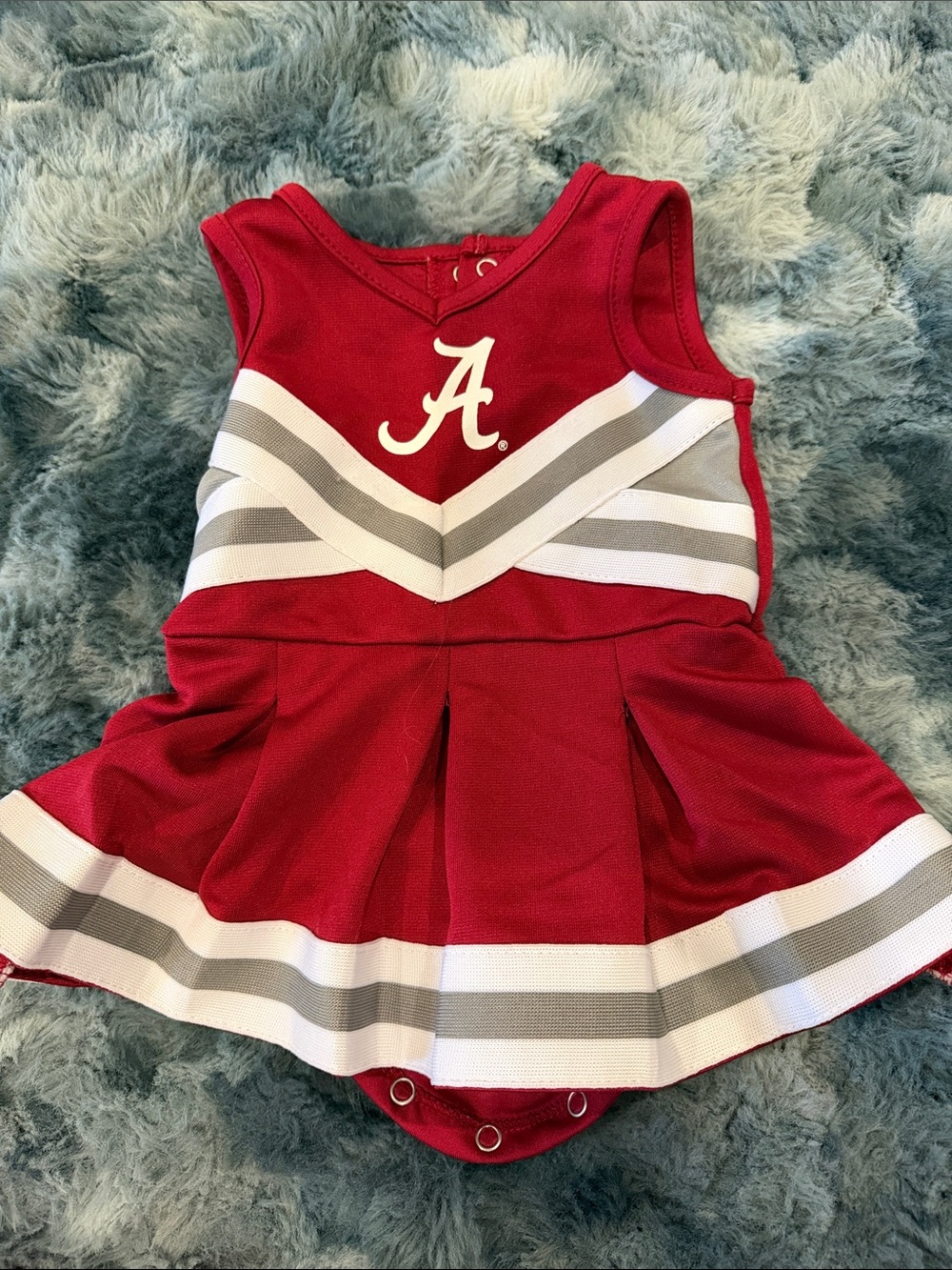 Colosseum Red Infant Cheer Romper with Stripe Detail